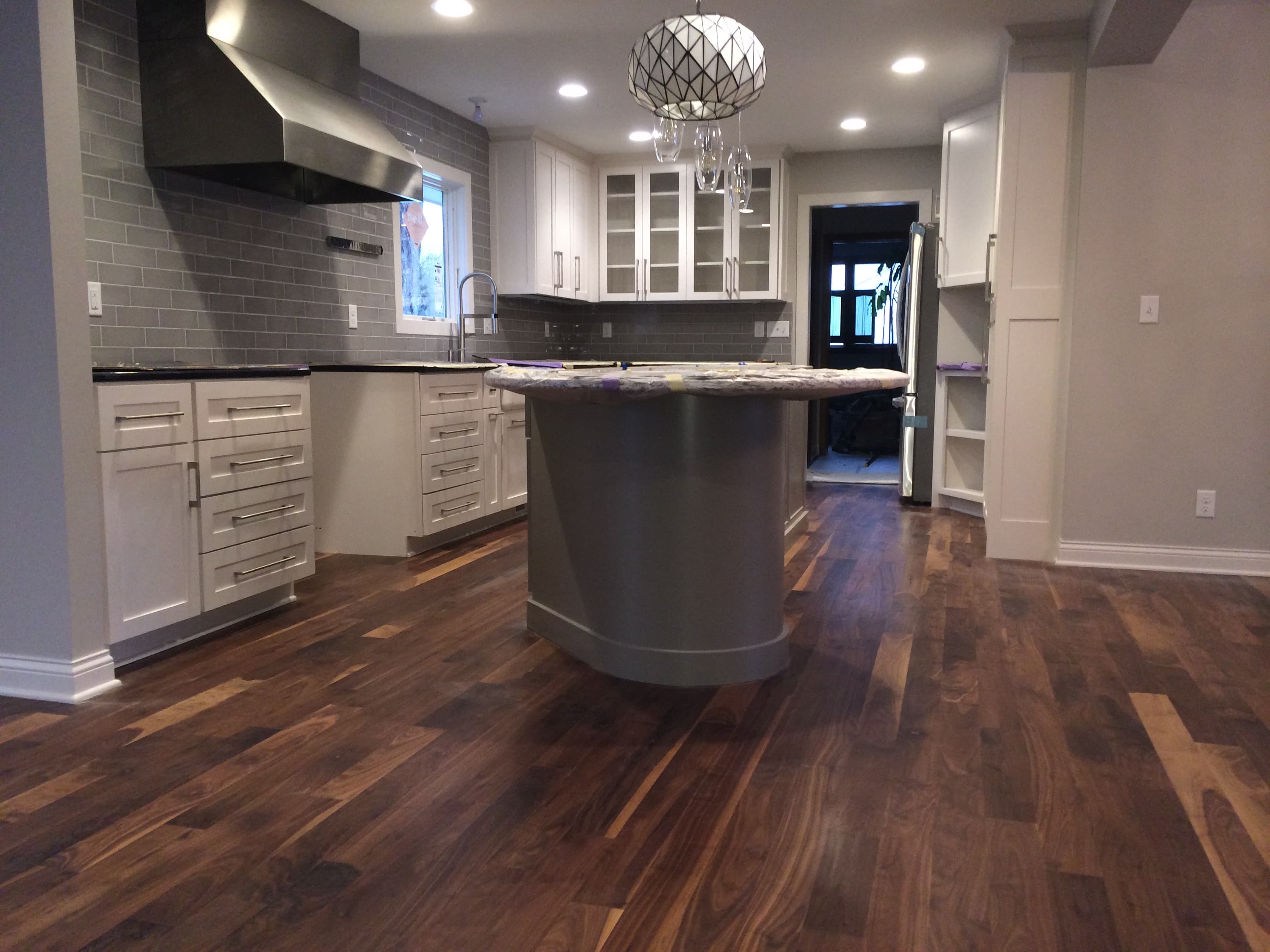 Detailed wood flooring installation