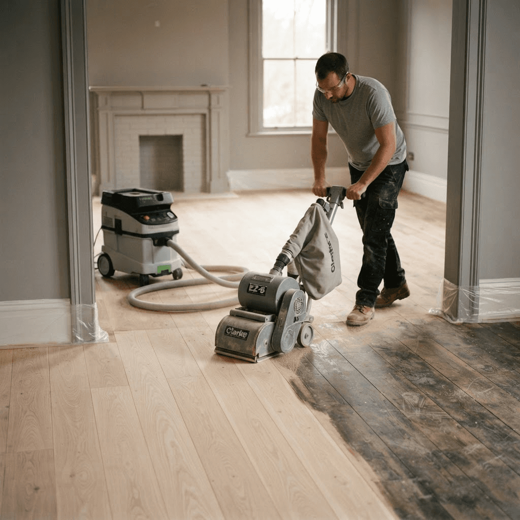 Refinished hardwood floor